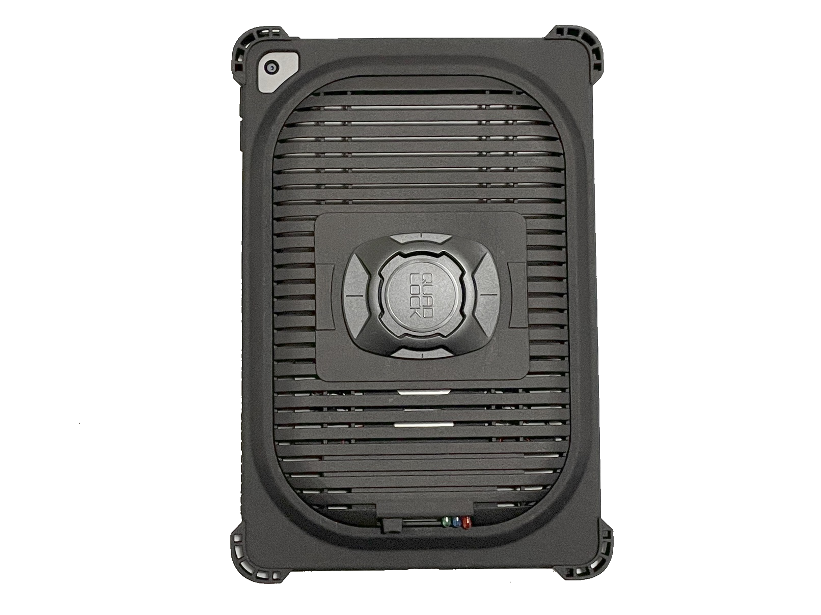 Quad Lock Universal Adaptor placed on the back of an iPad Cooling Case